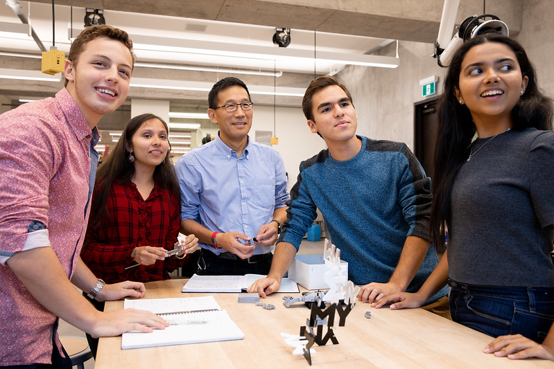 48841703838_4e2ea567cb_c Students meet with Dean Chris Yip in the Myhal Centre Fabrication Facility